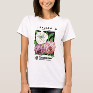 Camiseta Rótulo de Pacote de Sementes de Bálsamo