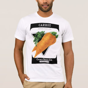 Camiseta Rótulo de Pacote de Sementes de Cenoura