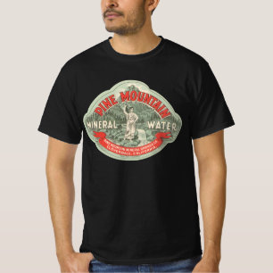 Camiseta Rótulo de Produto Antigo, Água Mineral Pine Mounta