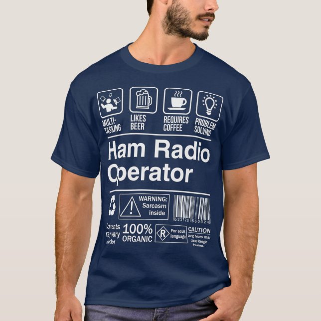 Camiseta Rótulo de Produto do Operador de Rádio Ham - Prese (Frente)