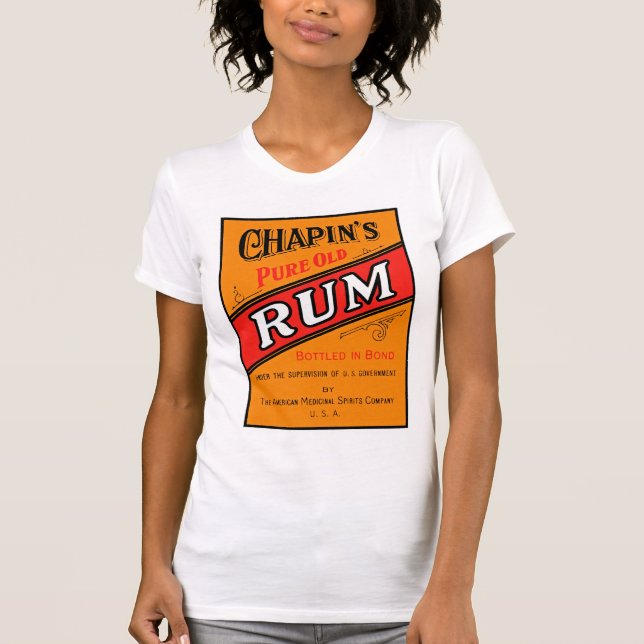 Camiseta Rótulo De Rum Antigo E Puro De Capturas (Frente)