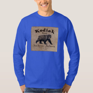 Camiseta Rótulo de Salmão Vintage Kodiak