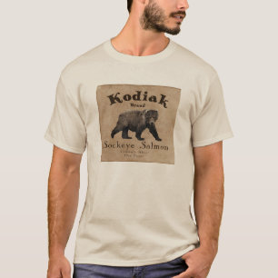 Camiseta Rótulo de Salmão Vintage Kodiak