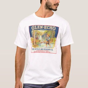 Camiseta Rótulo de Taxa de Comida da Vintagem Glen-Echo