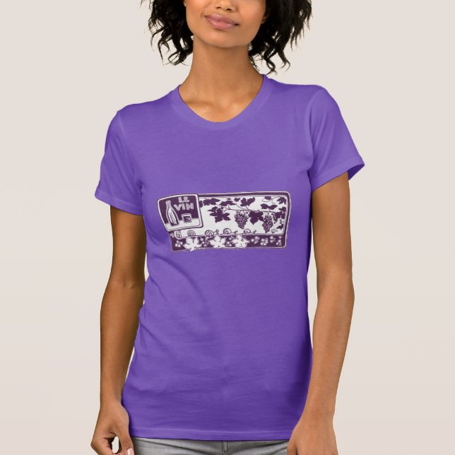 Camiseta Rótulo de Vinho Francês Antigo | Vinhedo Rústico (Frente)