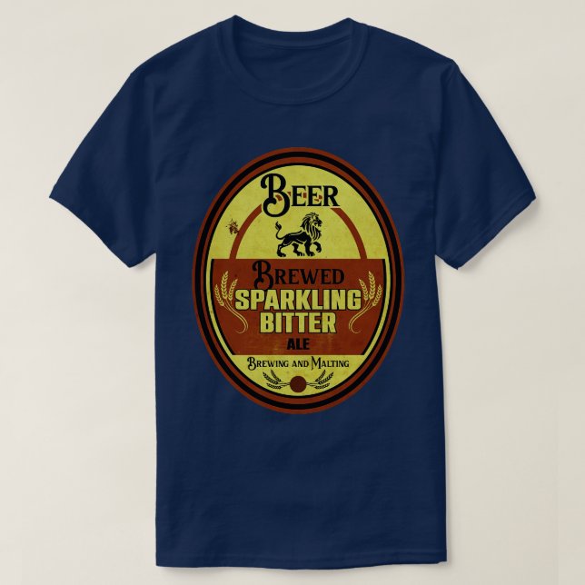 Camiseta Rótulo de Vintagem de Cerveja Brewer (Frente do Design)