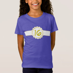 Camiseta Rótulo do Botão Banner - Círculo Dourado Branco 6