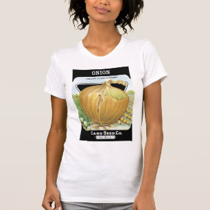 Camiseta Rótulo do Pacote de Sementes de Cebola