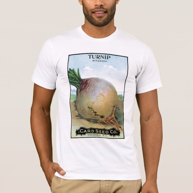 Camiseta Rótulo do Pacote de Sementes de Nabo (Frente)