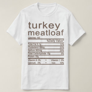 Camiseta Rótulo dos Fatos Nutricionais da turquia
