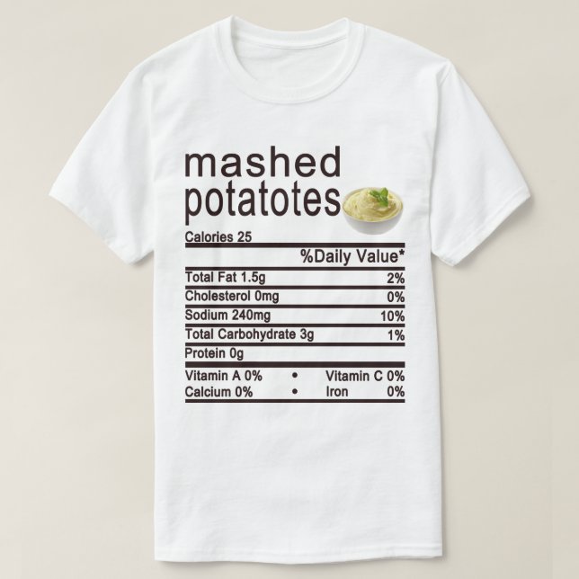 Camiseta rótulo dos fatos Nutricionais misturados (Frente do Design)