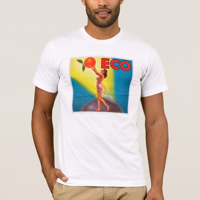 Camiseta Rótulo Laranja Vintage Eco (Frente)
