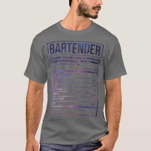 Camiseta Rótulo Nutricional do Barman Funny Bartending 2