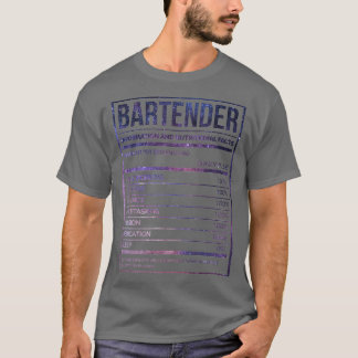 Camiseta Rótulo Nutricional do Barman Funny Bartending 2