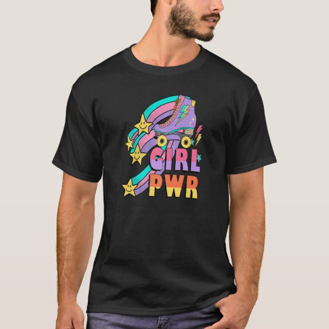 Camiseta Rótulo Skate Rastreando Potência da Roupa (Frente)