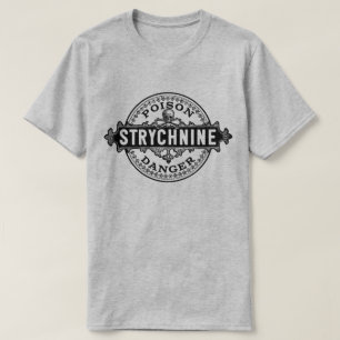 Camiseta Rótulo Venenoso do Estilo Vintage Strychnine