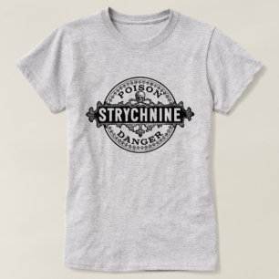 Camiseta Rótulo Venenoso do Estilo Vintage Strychnine