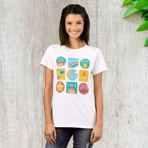Camiseta Rótulos de Sala de Aula Motivacional para Recompen