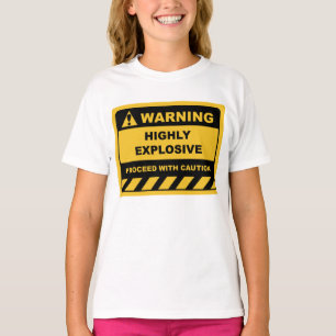 Camiseta Rótulos engraçados de aviso humano altamente exp