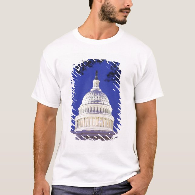 Camiseta Rotunda do Capitólio na noite, Washington dos E.U. (Frente)