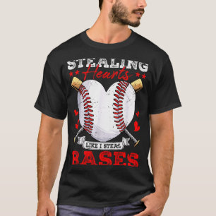 Camiseta Roubando corações como roubo bases beisebol