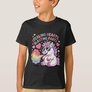 Camiseta Roubando Corações Explodindo Fartos Unicórnio Dia