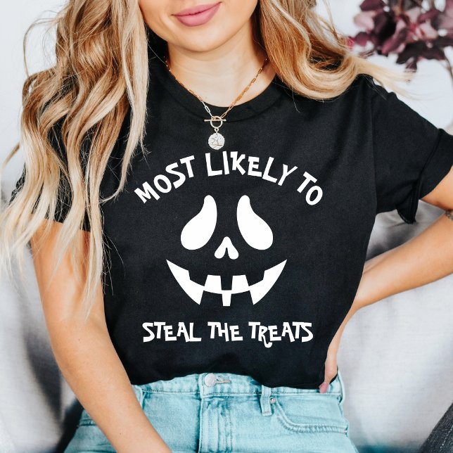 Camiseta Roubar os Doces Halloween Personalizado (Criador carregado)