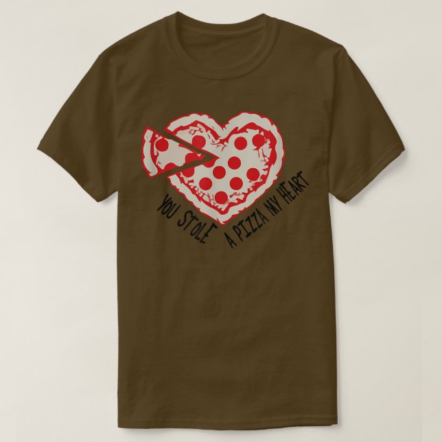 Camiseta Roubaste uma Pizza Meu Coração (Frente do Design)