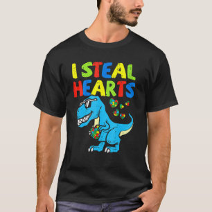 Camiseta Roubo Corações Puzzle Conscientização Autismo T Re