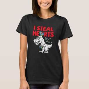 Camiseta Roubo Corações Puzzle Conscientização Autismo T Re