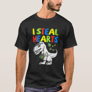 Camiseta Roubo Corações Puzzle Conscientização Autismo T Re