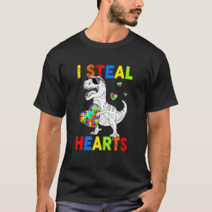 Camiseta Roubo Corações Puzzle Conscientização Autismo T Re