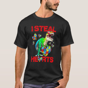 Camiseta Roubo Corações Puzzle Conscientização Autismo T Re