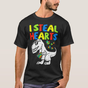 Camiseta Roubo Corações Puzzle Conscientização Autismo T Re