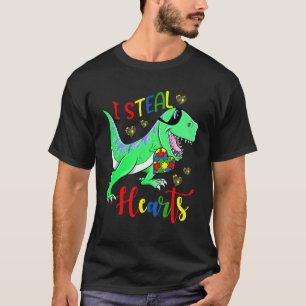 Camiseta Roubo Corações Puzzle Conscientização do Autismo T