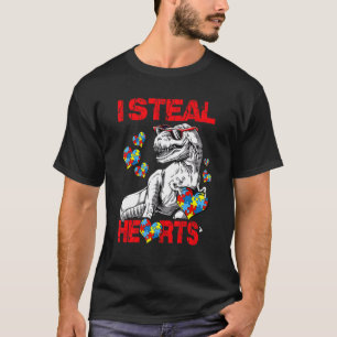 Camiseta Roubo Corações Puzzle Conscientização do Autismo T