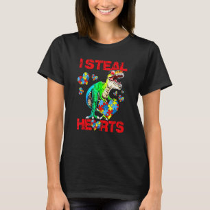 Camiseta Roubo Corações Puzzle Conscientização do Autismo T
