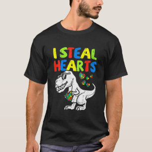 Camiseta Roubo Corações Puzzle Conscientização do Autismo T
