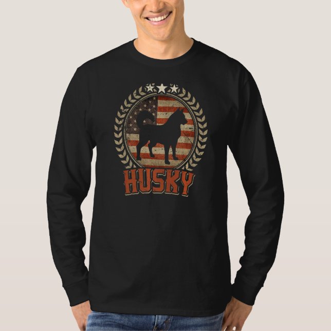 Camiseta Rouco Americano Flag Usa Patriótico Cão (Frente)