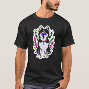 Camiseta Rouco Botânico Cachorro Legal Malamute Homens Mulh