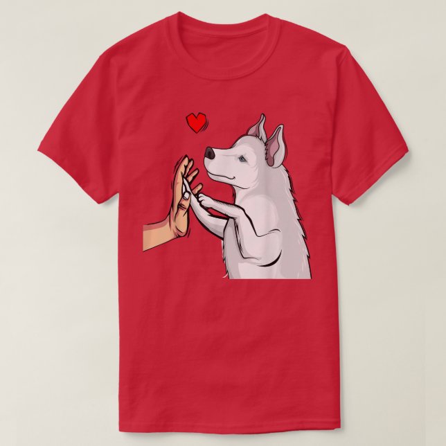 Camiseta Rouco Branco Ama Cachorro Bonito Mãe Meninas (Frente do Design)