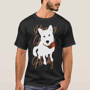 Camiseta Rouco Branco Olhos Castanhos Neve Cão