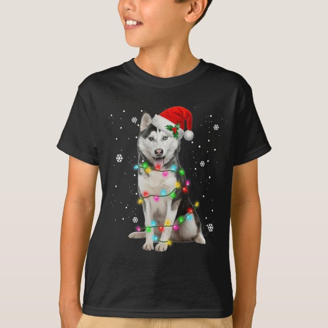 Camiseta Rouco Cachorro Noel Hat Árvore de Natal Presente P (Frente)