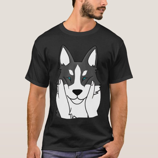 Camiseta Rouco Chubby Cheeks Engraçado Presente de Cachorro (Frente)