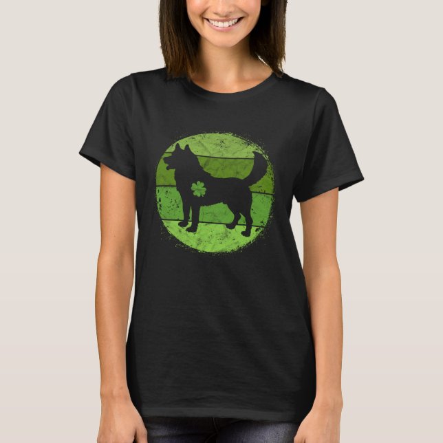 Camiseta Rouco circular Rua de Cachorro Irlandês de Shamroc (Frente)