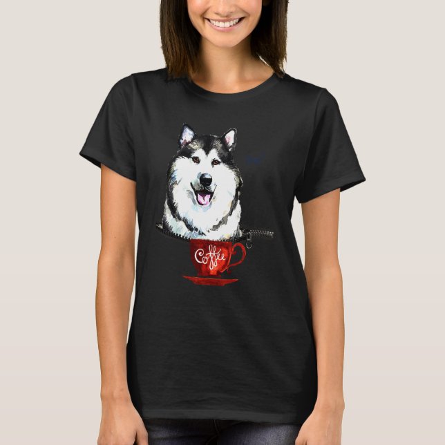 Camiseta Rouco Com Alaskan Malamute (Frente)