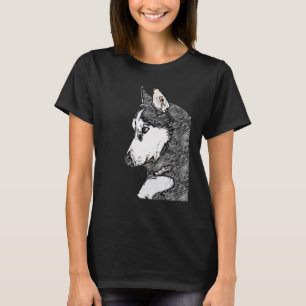 Camiseta Rouco com impressão de cão-trabalho de arte com ca