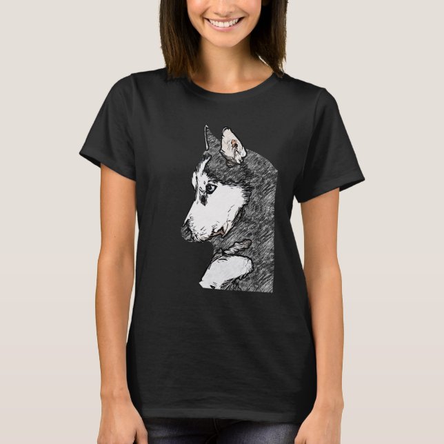 Camiseta Rouco com impressão de cão-trabalho de arte com ca (Frente)