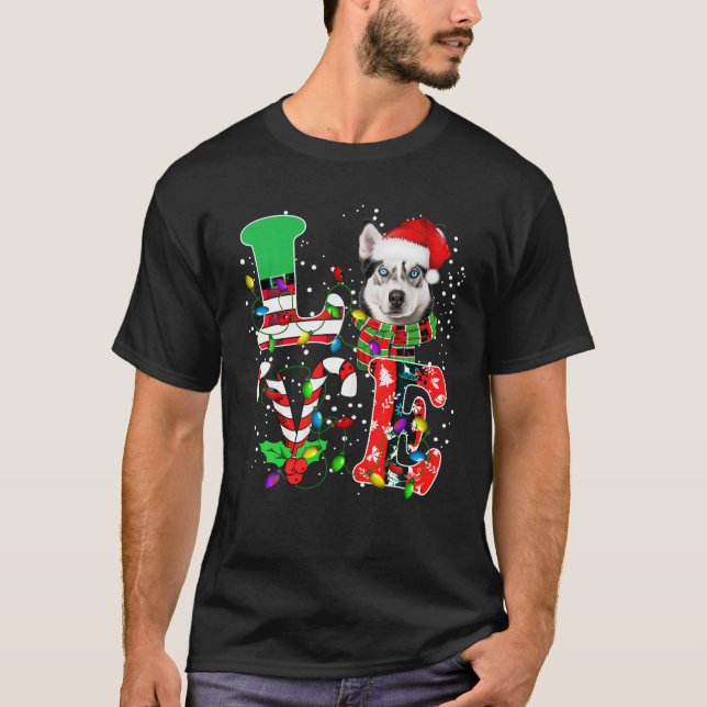 Camiseta Rouco de amor, roupa de Natal com Papais noeis Elf (Frente)