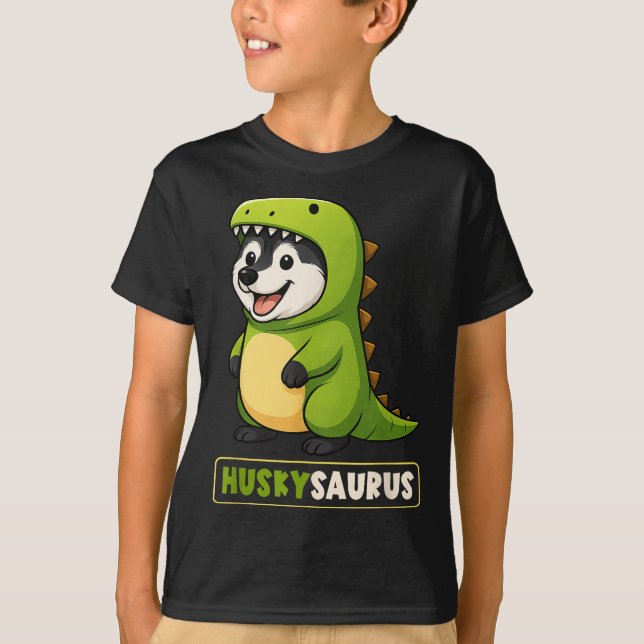 Camiseta Rouco Dinossauro Constume Trex Huskysaurus Animal  (Frente)